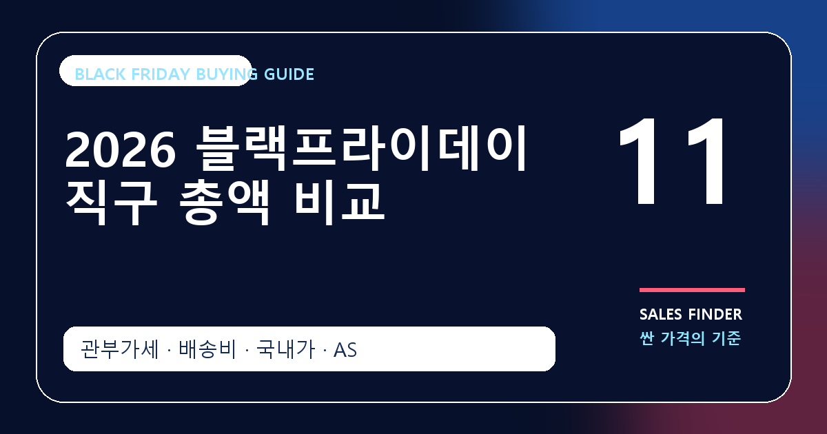 2026 블랙프라이데이 직구 관부가세 배송비 국내가 비교
